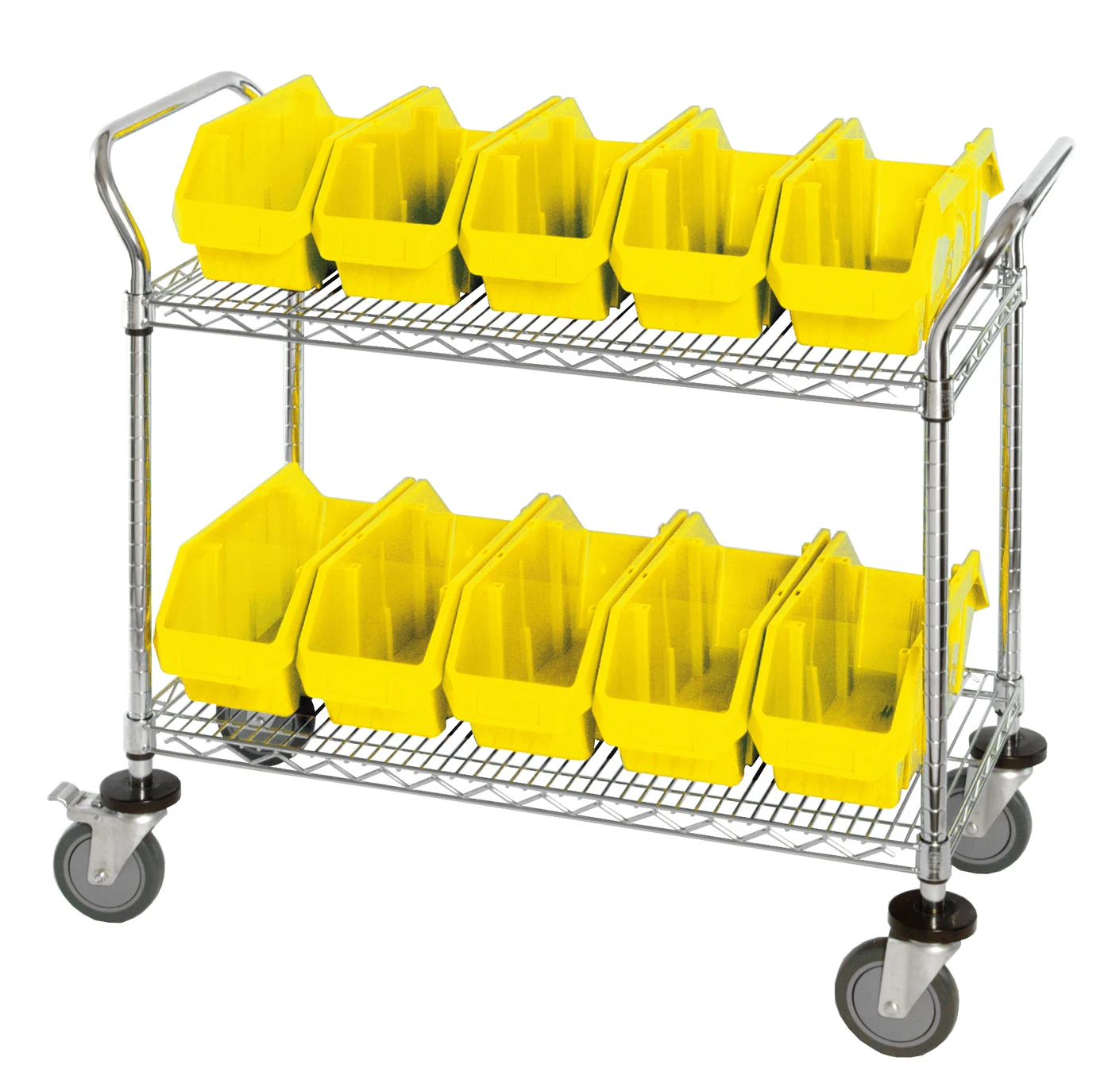 Quantum WRC2-1836-1867YL Utility Cart, 36"W x 18"D x 37-1/2"H, Chrome