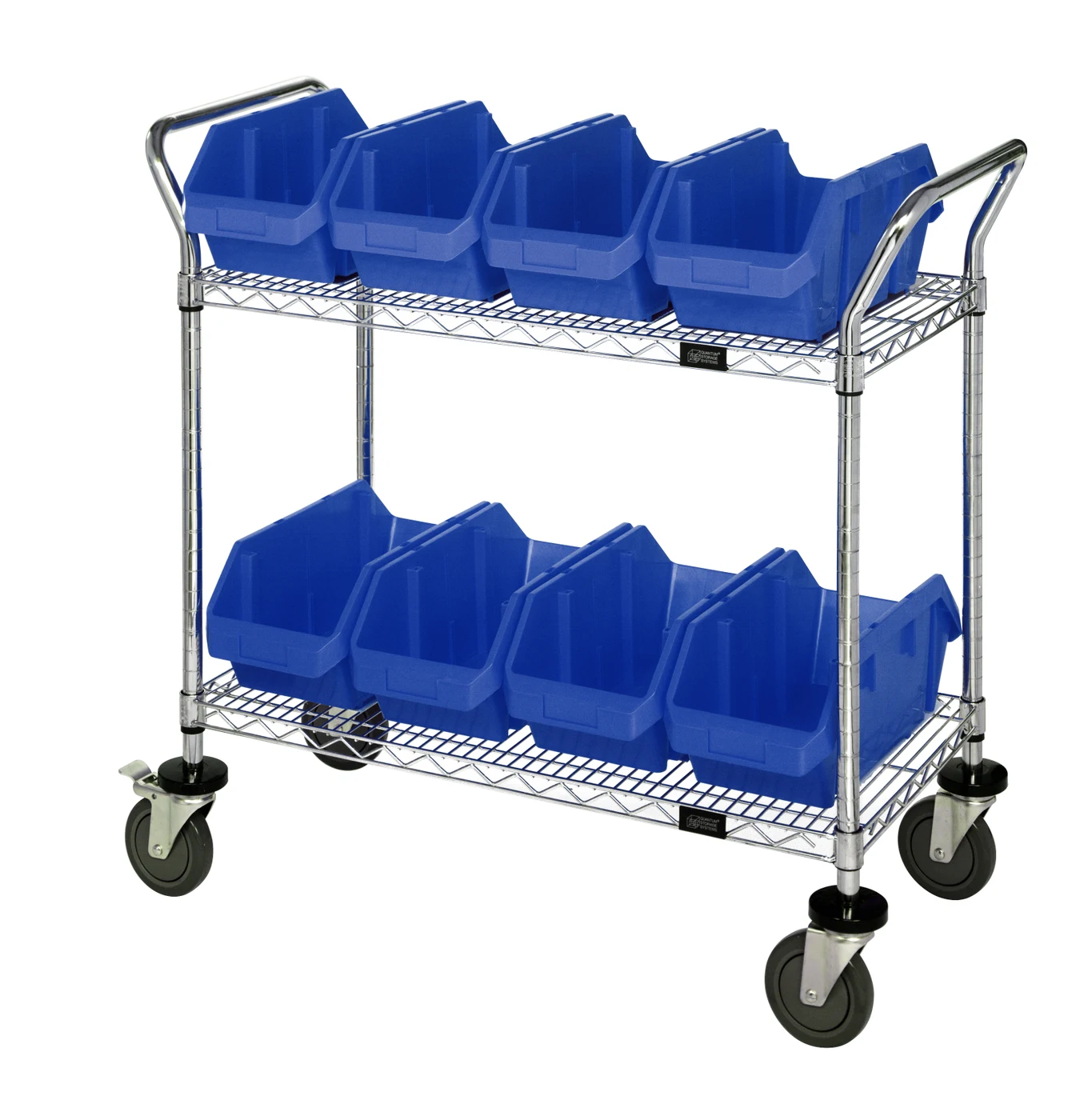 Quantum WRC2-1836-1285BL Utility Cart, 36"W x 18"D x 37-1/2"H, Chrome
