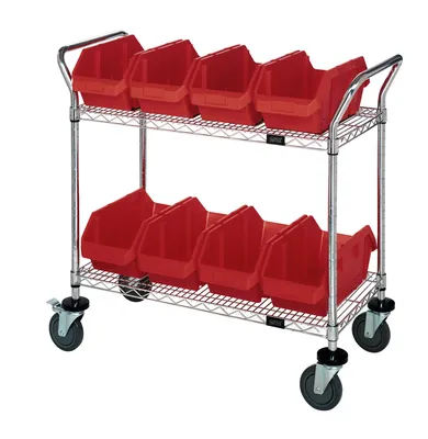 Quantum WRC2-1836-1285RD Utility Cart, 36"W x 18"D x 37-1/2"H, Chrome