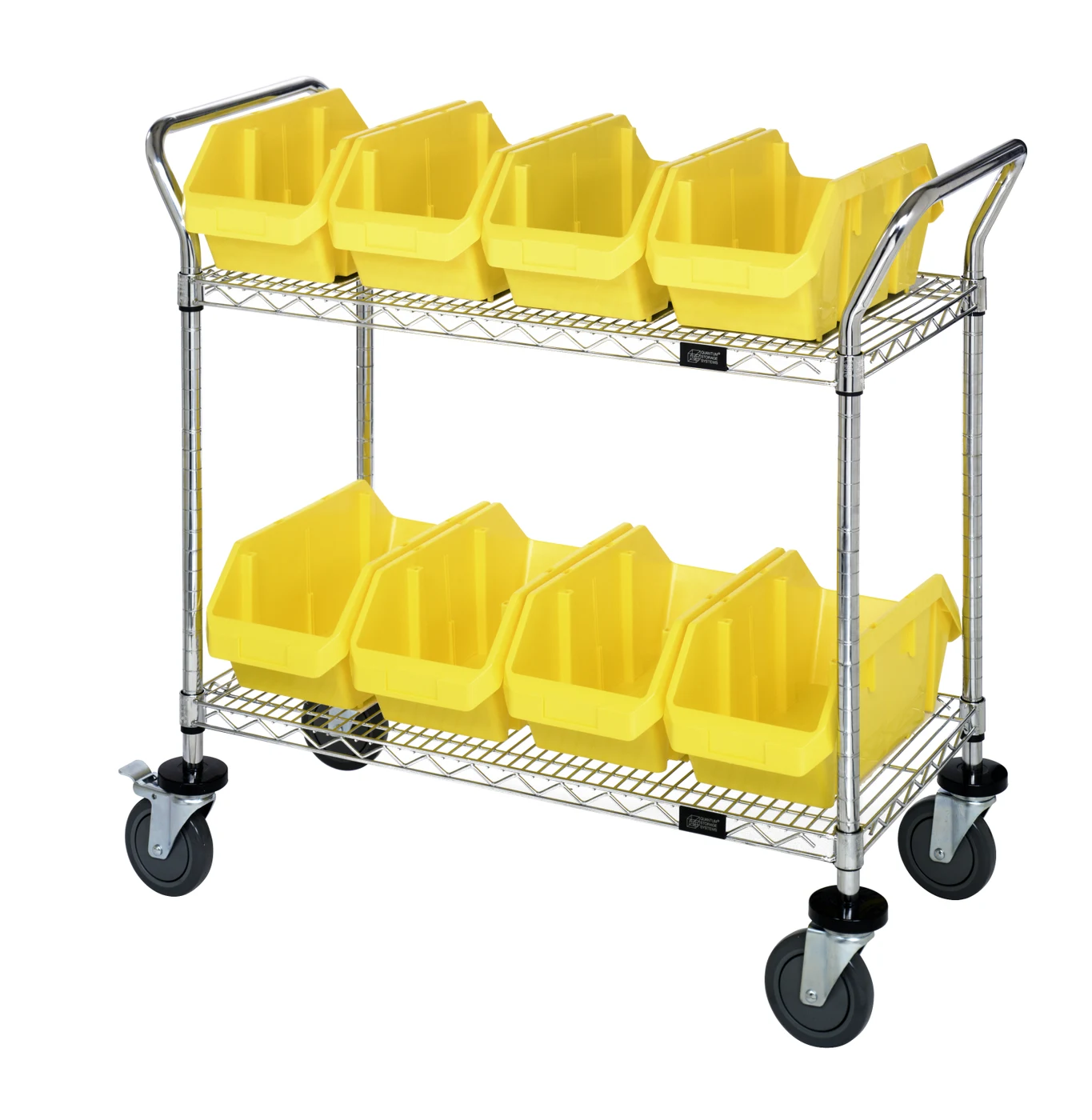 Quantum WRC2-1836-1887YL Utility Cart, 36"W x 18"D x 37-1/2"H, Chrome