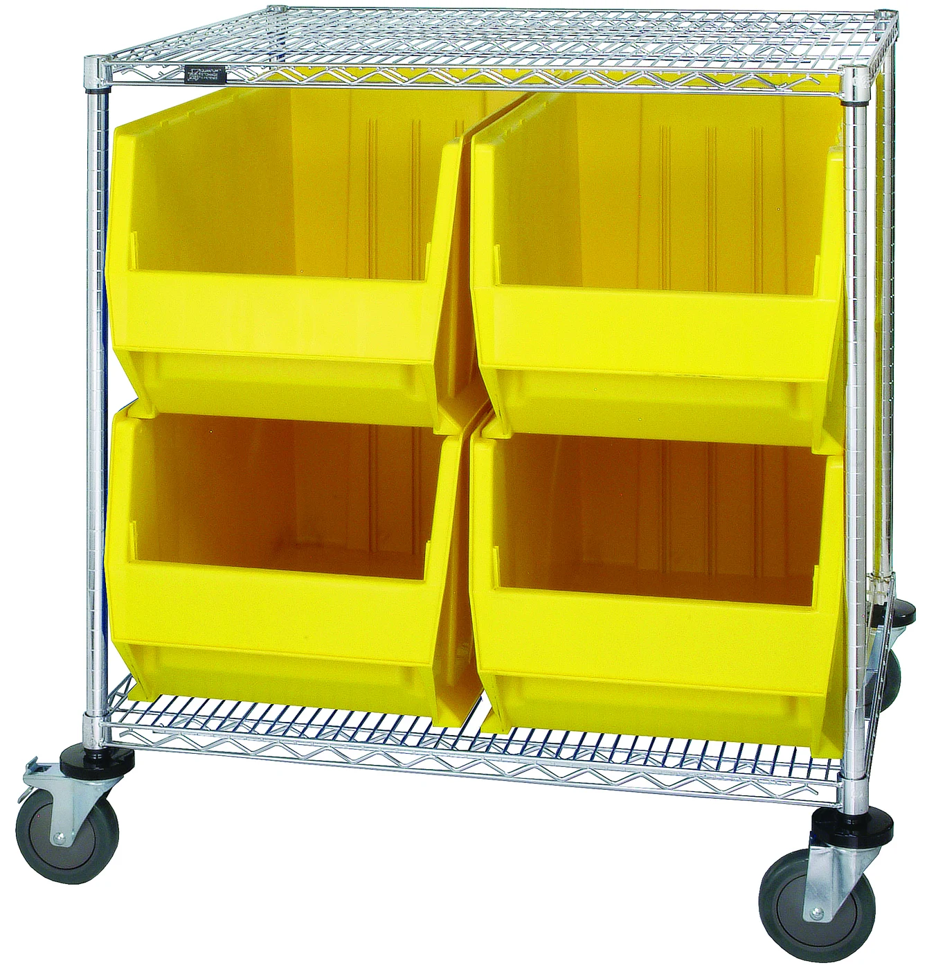 Quantum WRC2-36-3036-976YL Bin Transport Cart, 36"W x 30"D x 42"H, Chrome