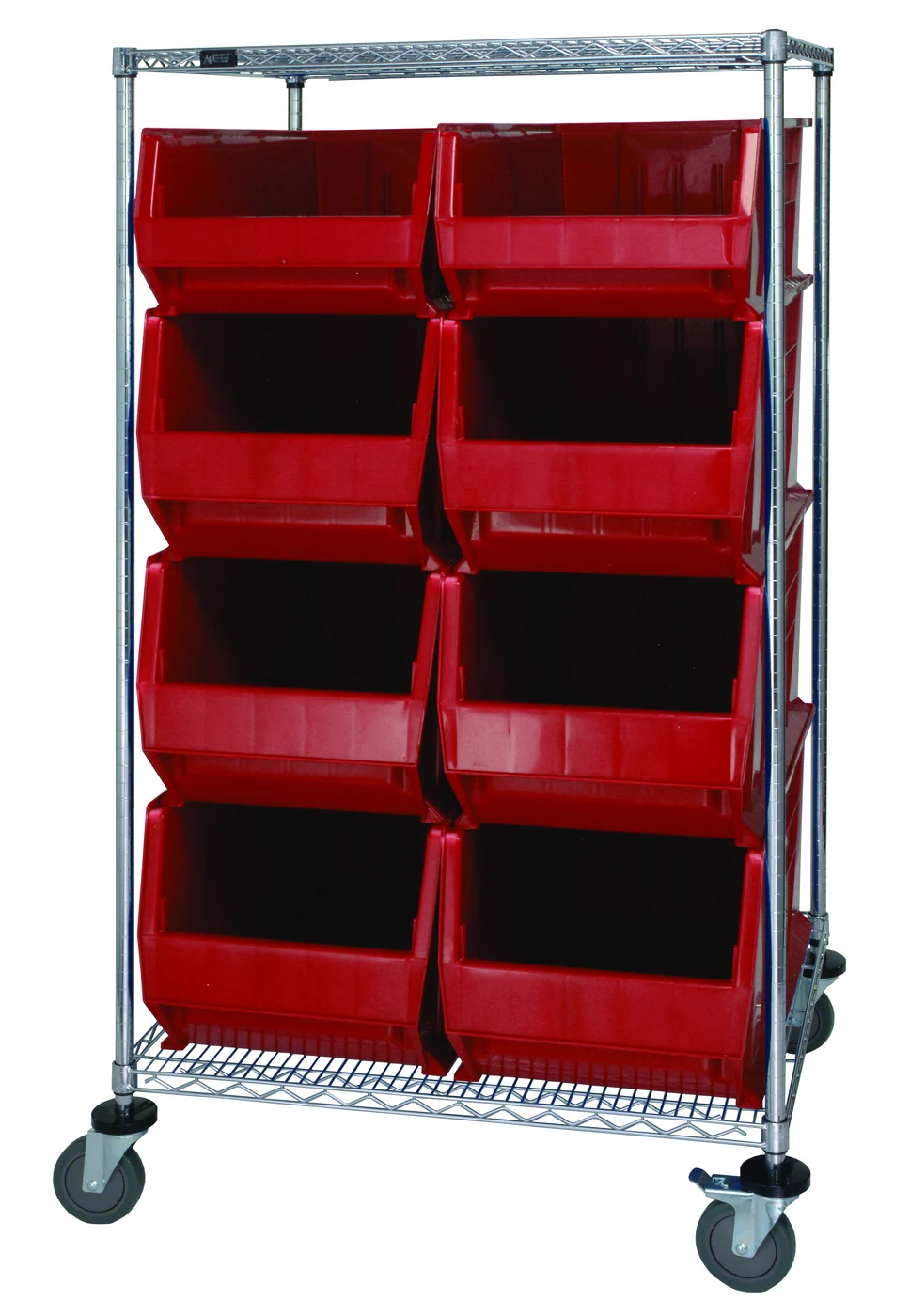 Quantum WRC2-63-3036-9746RD Bin Transport Cart, 36"W x 30"D x 42"H, 1200 lb capacity, Chrome