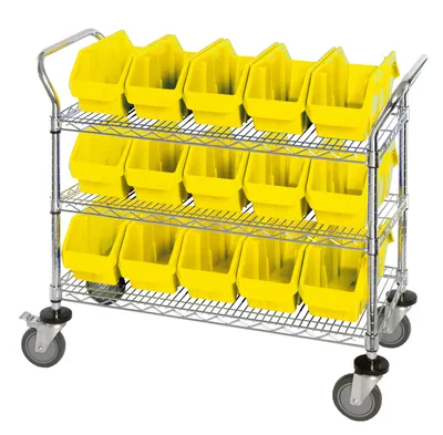 Quantum WRC3-1836-1265YL Utility Cart, 36"W x 18"D x 37-1/2"H, Chrome