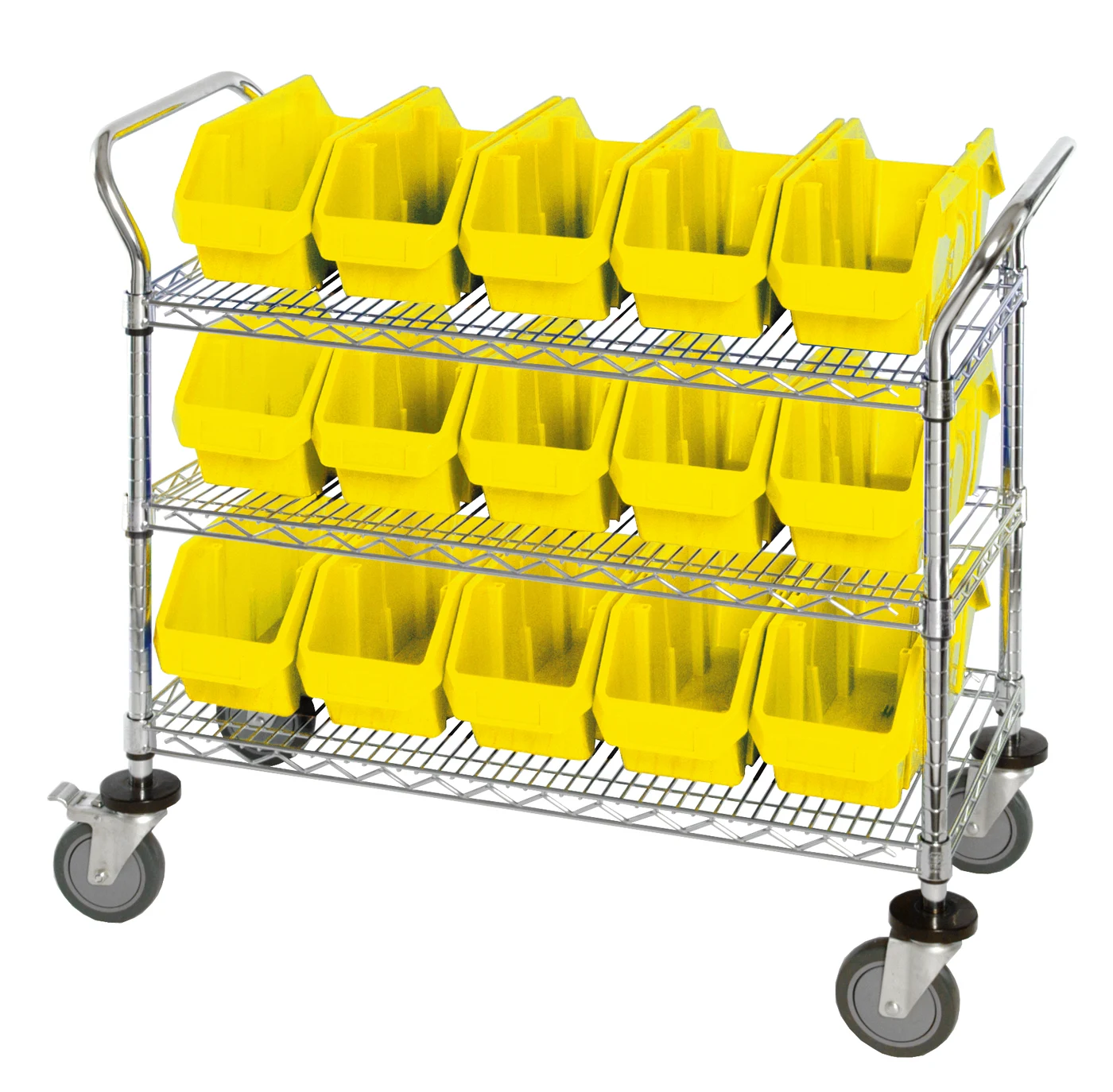 Quantum WRC3-1836-1867YL Utility Cart, 36"W x 18"D x 37-1/2"H, Chrome