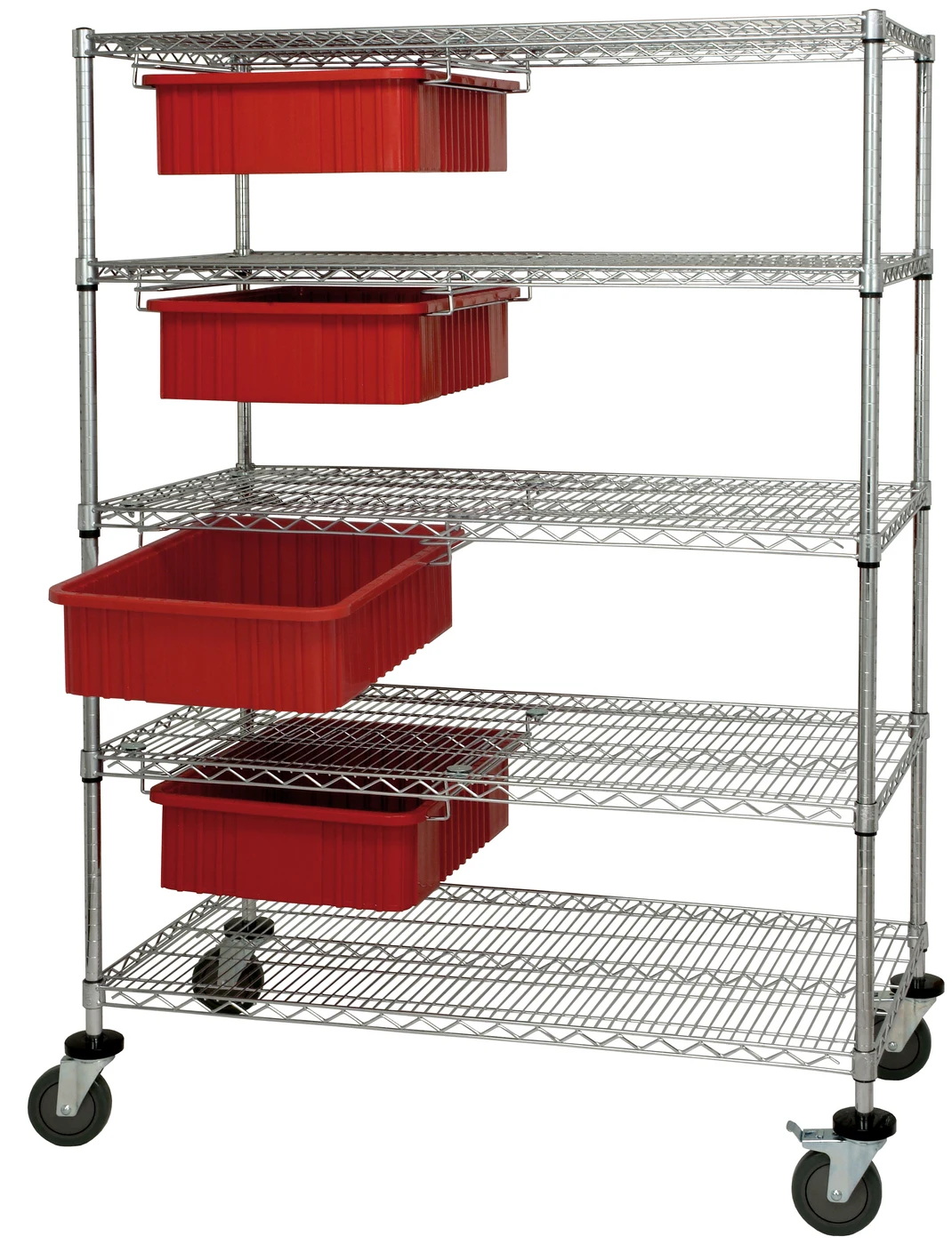 Quantum WRC5-63-2436-92060RD Bin Cart System, 36"W x 24"D x 69"H, 1200 lb capacity, Chrome