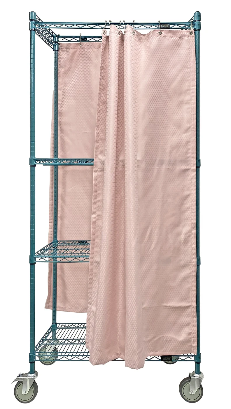 Quantum WRC74-1836FP-3PC Mobile Privacy Storage Cart, 36"W x 18"D x 80"H, 1200 lb capacity, Chrome