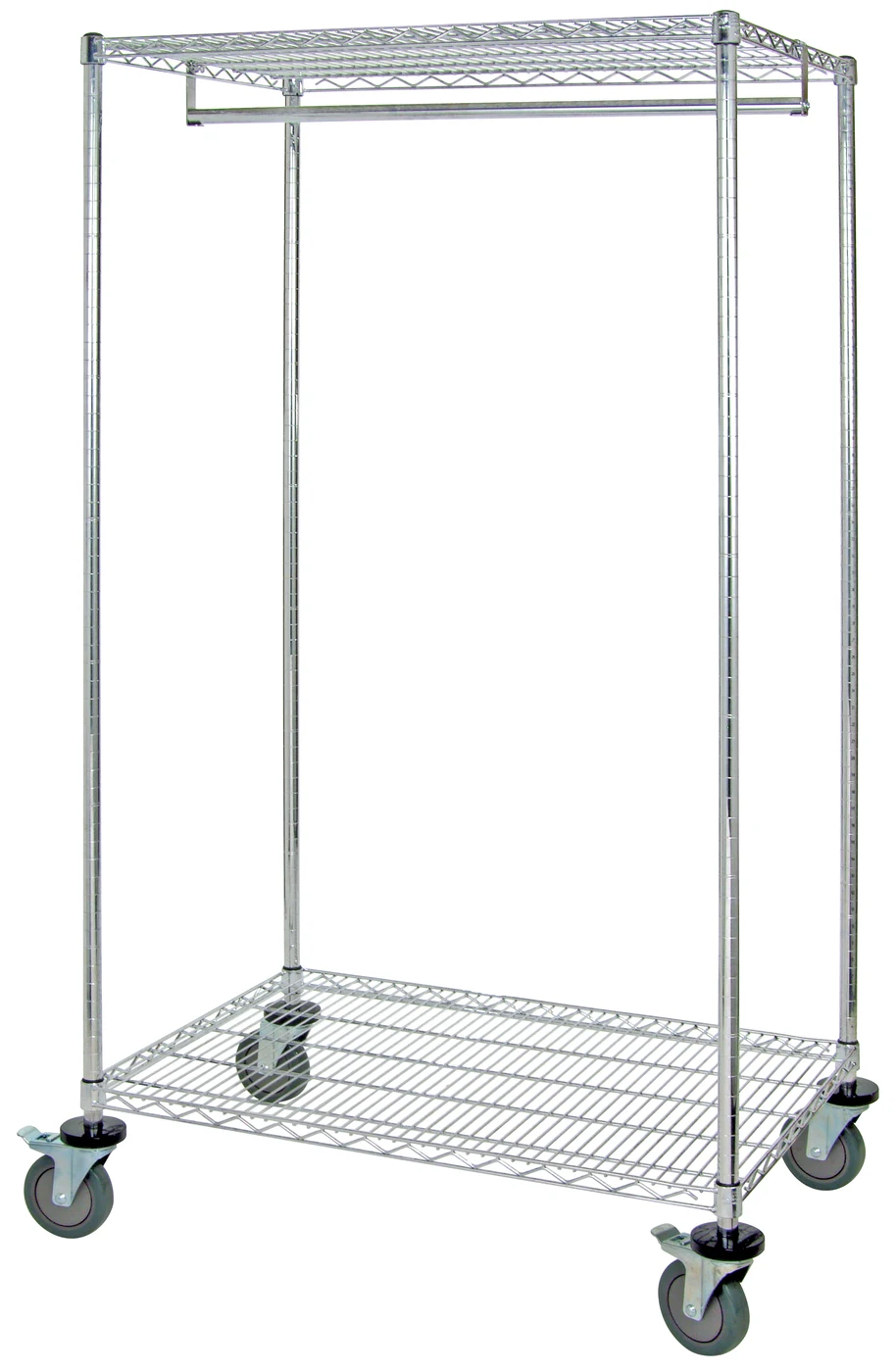 Quantum WRGR-63-2448 Stationary Wire Garment Rack, 48"W x 24"D x 63"H, 75 lb capacity, Chrome
