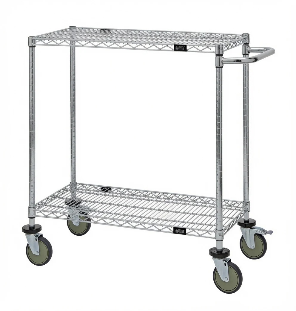 Quantum WRCP-1848BK-2 Utility Cart, 48"W x 18"D x 37-1/2"H, 1200 lb capacity, Black