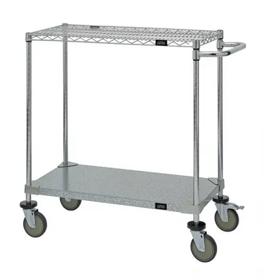 Quantum WRCP-1830-2CG Utility Cart, 30"W x 18"D x 37-1/2"H, 1200 lb capacity, Chrome/Galvanized