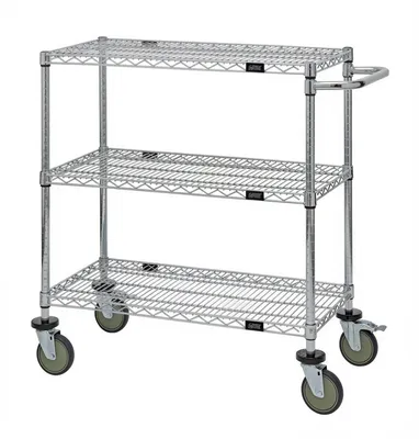 Quantum WRCP-1830BK-3 Utility Cart, 30"W x 18"D x 37-1/2"H, 1200 lb capacity, Black