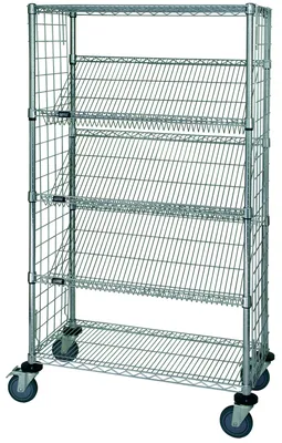 Quantum WRCSL6-63-1836EP Slanted Shelf Enclosure Cart, 36"W x 18"D x 69"H, 1200 lb capacity, Chrome