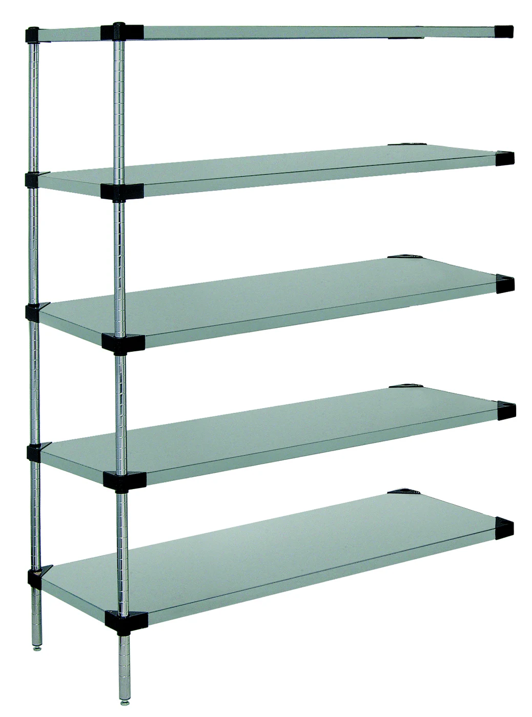 Quantum WRSAD5-74-1830SS Solid Shelving Add-On Kit, 30"W x 18"D x 74"H, 400-600 lb capacity, Stainless