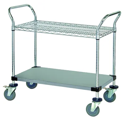 Quantum WRSC-1830SS-2S Utility Cart, 30"W x 18"D x 37-1/2"H, 1200 lb capacity, Stainless
