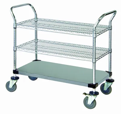 Quantum WRSC-1830SS-3S Utility Cart, 30"W x 18"D x 37-1/2"H, 1200 lb capacity, Stainless
