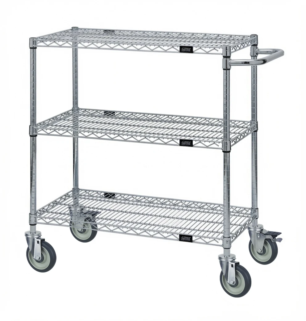 Quantum WRSCP-2148-3 Utility Cart, 48"W x 21"D x 37-1/2"H, 1200 lb capacity, Stainless