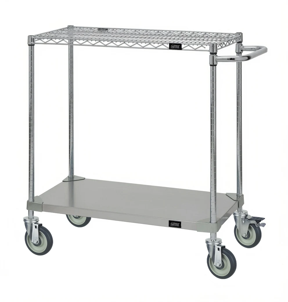 Quantum WRSCP-1830SS-2S Utility Cart, 30"W x 18"D x 37-1/2"H, 1200 lb capacity, Stainless