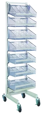 Quantum WS70-SS18-7S8D Mobile Partition Wall Starter Unit, 18"W x 26"D x 74"H, Oyster White