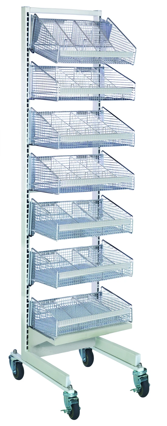 Quantum WS70-SS18-7S8D Mobile Partition Wall Starter Unit, 18"W x 26"D x 74"H, Oyster White