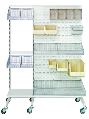 Quantum WS70-SS36ADHC Single-Sided Partition Wall Add-On Unit, 36"W x 26"D x 70"H, Oyster White — in use