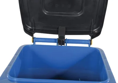 TH-32-BLU-FL trash can shown from an alternate angle