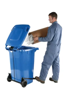 TH-64-BLU-FL trash can shown from an alternate angle