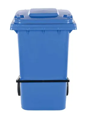 TH-95-BLU-FL trash can shown from an alternate angle
