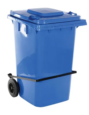 TH-95-BLU-FL BLUE POLY TRASH CAN 95 GAL W/ LID LIFT