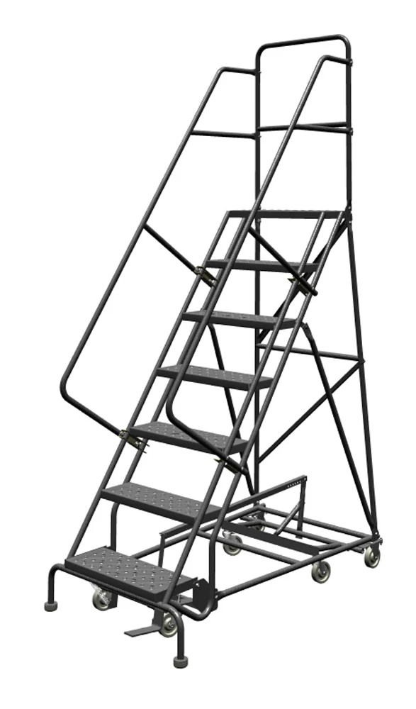 Tri-Arc All-Directional Knocked-Down 7-Step Rolling Ladder, 35" base, 24" wide steps, 450 lb capacity