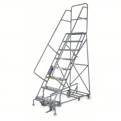 Tri-Arc All-Directional Knocked-Down 13-Step Rolling Ladder, 35" base, 10" top step, 24" wide steps, 450 lb capacity