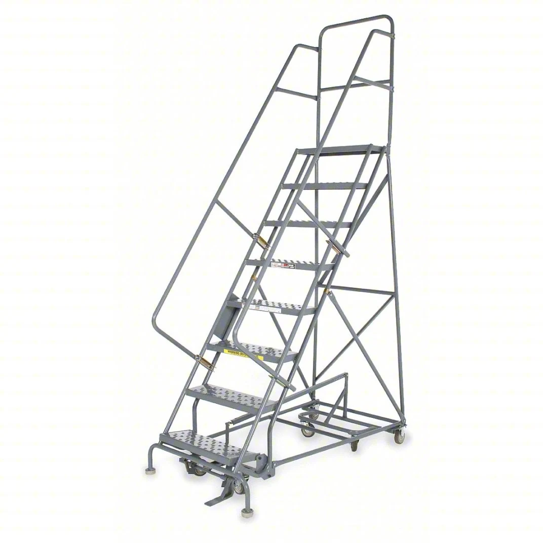 Tri-Arc All-Directional Knocked-Down 13-Step Rolling Ladder, 35" base, 10" top step, 24" wide steps, 450 lb capacity