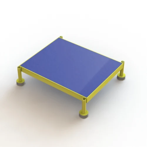 Tri-Arc 1-Step Rolling Ladder, 24" base, 19" wide platform, 800 lb capacity, yellow