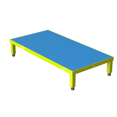 Tri-Arc 1-Step Rolling Ladder, 48" base, 24" wide platform, 800 lb capacity, yellow