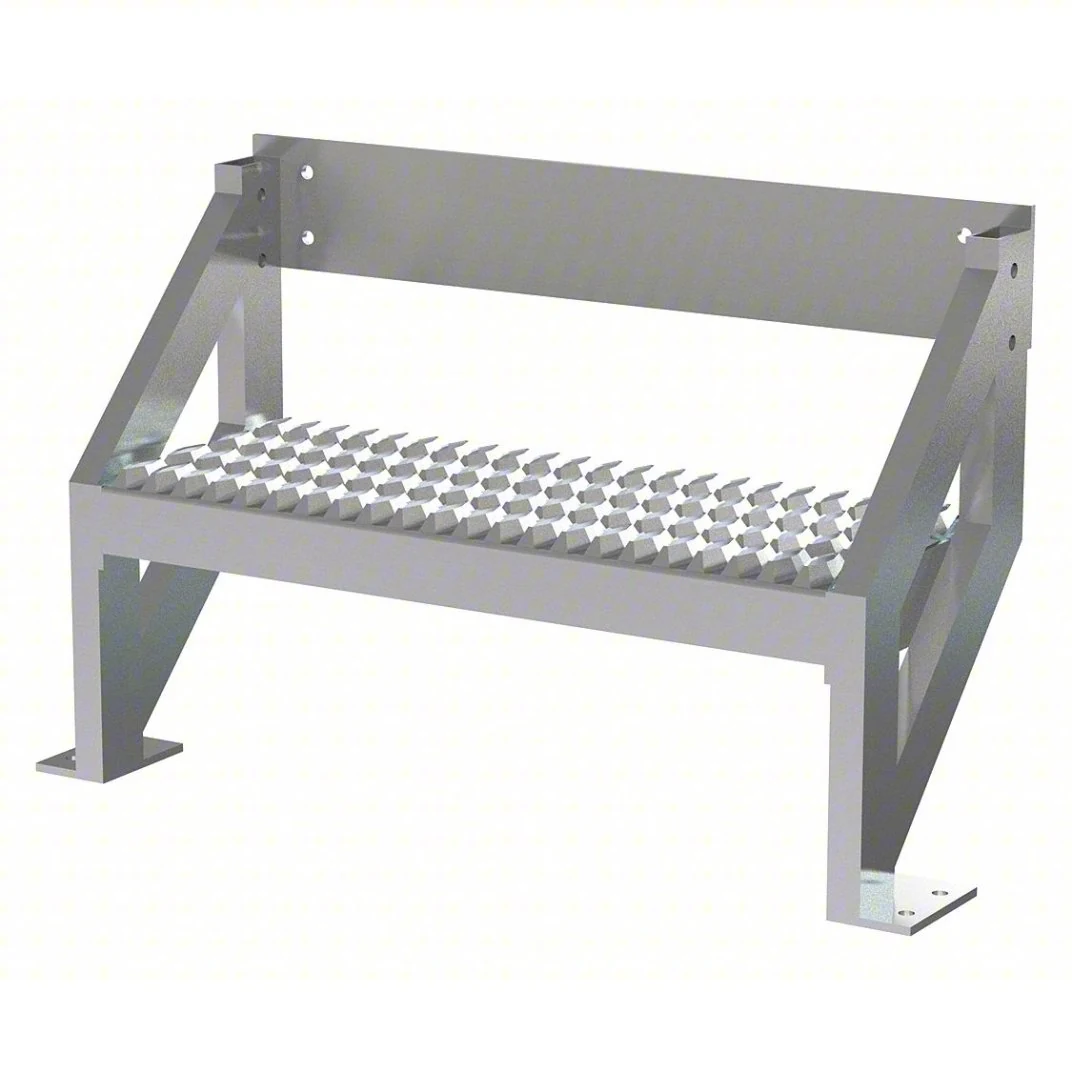 Tri-Arc 1-Step Aluminum Rolling Ladder, 18" top step, 500 lb capacity, serrated tread