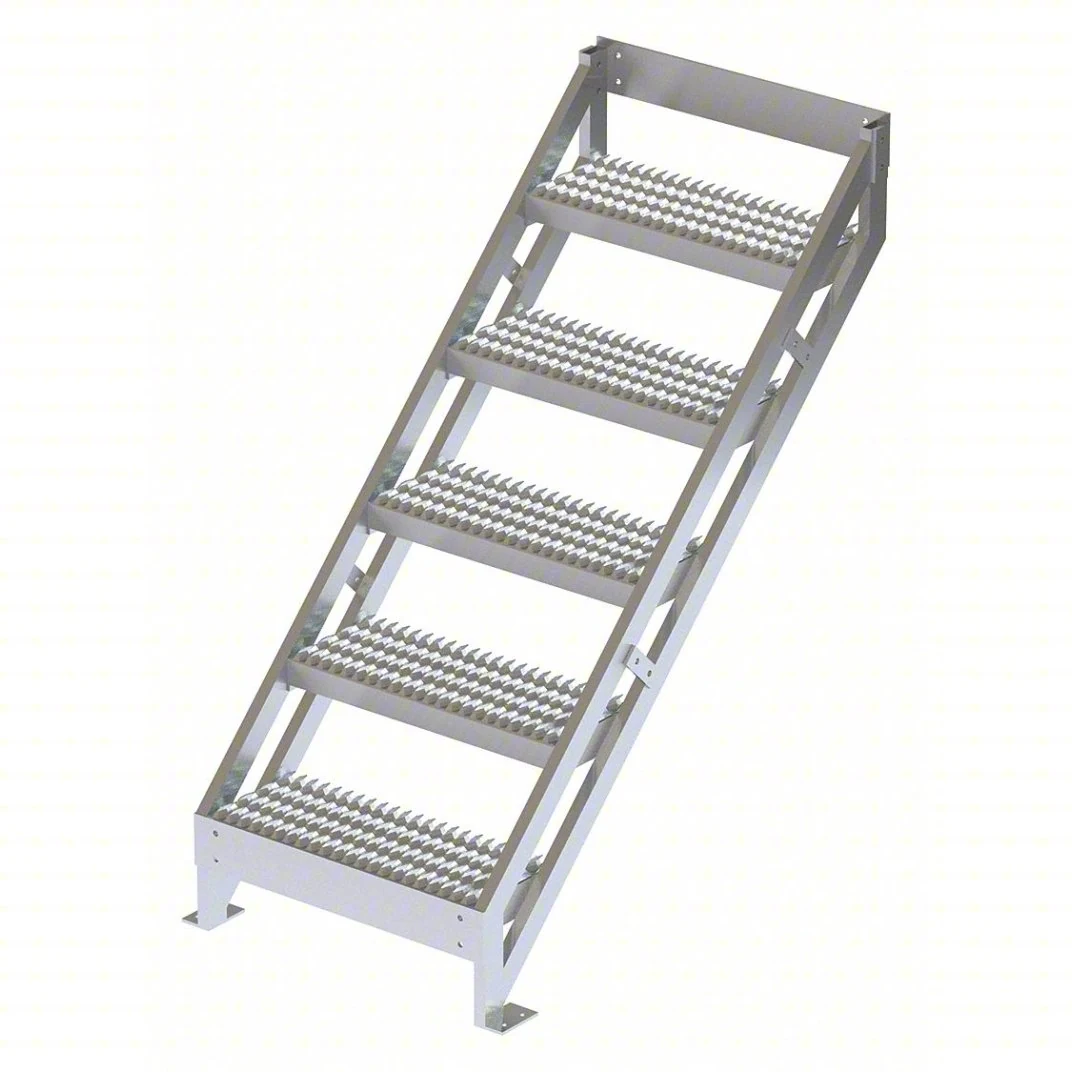 Tri-Arc 5-Step Aluminum Rolling Ladder, 54" top step, 500 lb capacity, serrated tread
