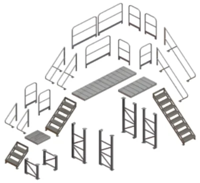 Tri-Arc 7-Step Aluminum Rolling Ladder, 72" top step, 500 lb capacity, serrated tread — view 3