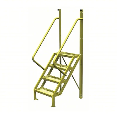 Tri-Arc 50° Stairway Slope Industrial Crossover, 4-step ladder, 24" wide, 1,000 lb capacity, serrated tread