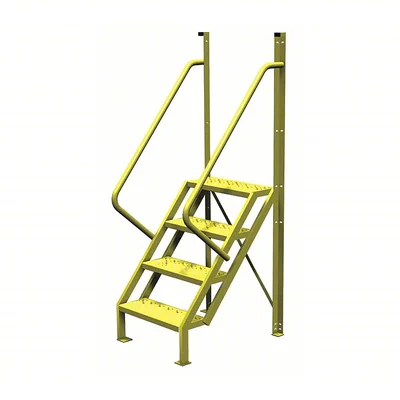 Tri-Arc 50° Stairway Slope Industrial Crossover, 4-step ladder, 24" wide, 1,000 lb capacity, perforated tread
