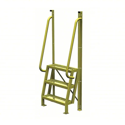 Tri-Arc Industrial Crossover, 75° incline, 3-step ladder, 24" wide, 1,000 lb capacity, serrated tread