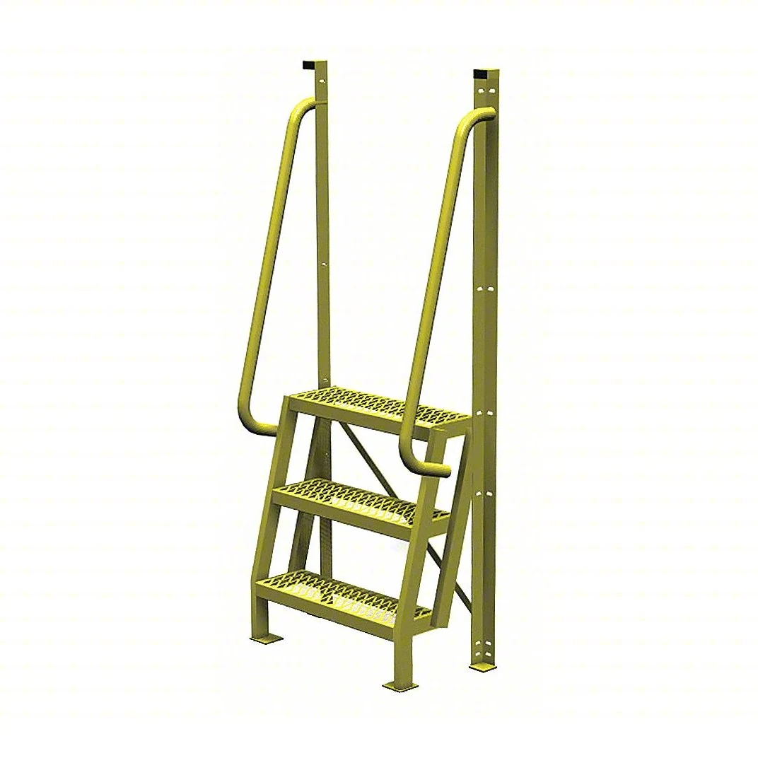 Tri-Arc Industrial Crossover, 75° incline, 3-step ladder, 24" wide, 1,000 lb capacity, serrated tread