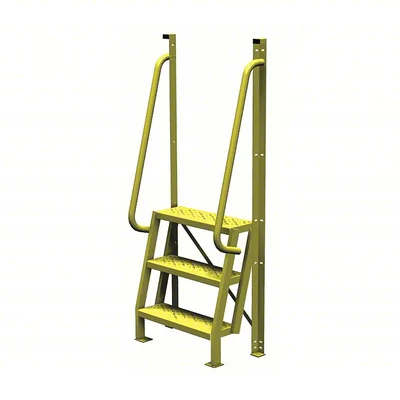 Tri-Arc Industrial Crossover, 75° incline, 3-step ladder, 24" wide, 1,000 lb capacity, perforated tread