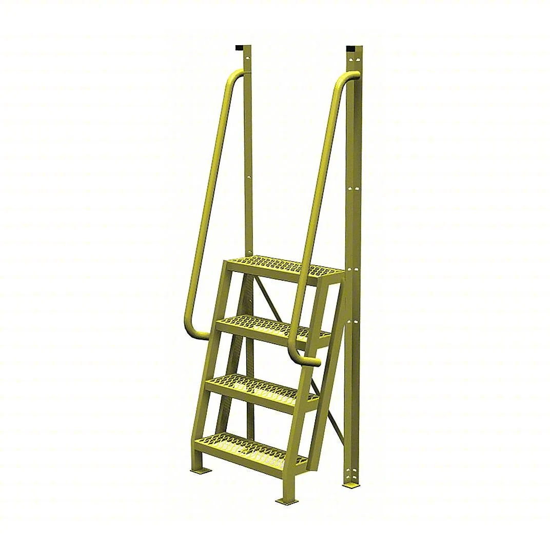 Tri-Arc Industrial Crossover, 75° incline, 4-step ladder, 24" wide, 1,000 lb capacity, serrated tread