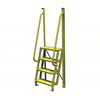 Tri-Arc Industrial Crossover, 75° incline, 4-step ladder, 24" wide, 1,000 lb capacity, perforated tread