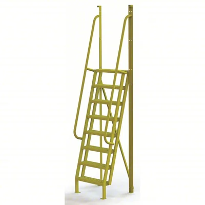 Tri-Arc Industrial Crossover, 75° incline, 8-step ladder, 24" wide, 1,000 lb capacity, serrated tread