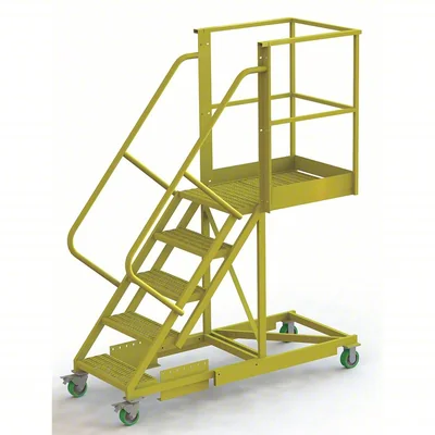Tri-Arc Cantilever 5-Step Work Platform, 41" base, 30" overhang, 53" wide steps, 300 lb capacity