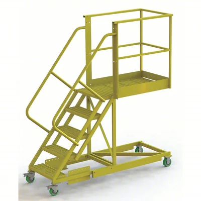 Tri-Arc Cantilever 5-Step Work Platform, 41" base, 40" overhang, 54" wide steps, 300 lb capacity