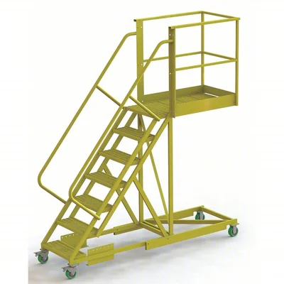 Tri-Arc Cantilever 7-Step Work Platform, 41" base, 40" overhang, 74" wide steps, 300 lb capacity