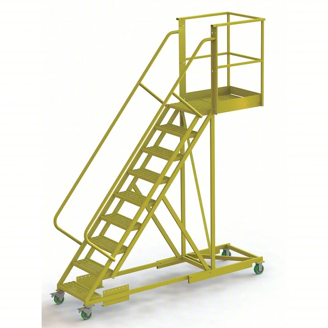 Tri-Arc Cantilever 9-Step Work Platform, 41" base, 30" overhang, 93" wide steps, 300 lb capacity