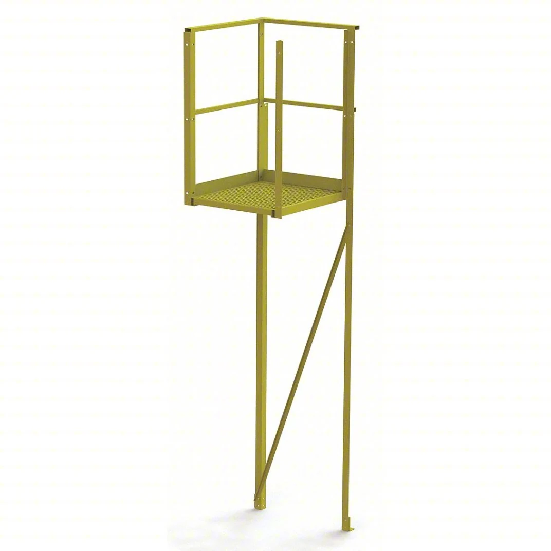 Tri-Arc UCT07242 Tri-Arc U-Design Turn Platform: 1,000 Lb Load Capacity, Steel, Serrated, 112 In Overall Height, 70 In Platform Height
