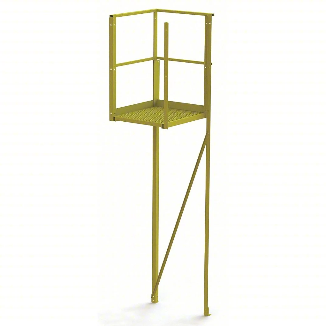 Tri-Arc UCT08242 Tri-Arc U-Design Turn Platform: 1,000 Lb Load Capacity, Steel, Serrated, 122 In Overall Height, 80 In Platform Height