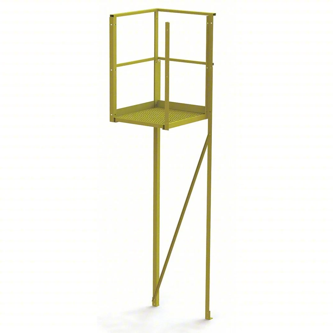 Tri-Arc UCT09242 Tri-Arc U-Design Turn Platform: 1,000 Lb Load Capacity, Steel, Serrated, 132 In Overall Height, 90 In Platform Height
